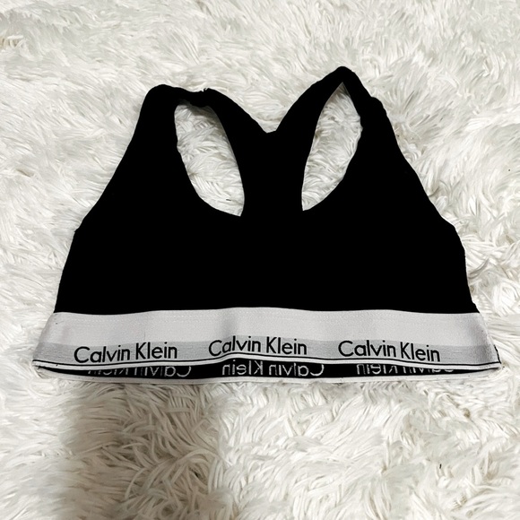 Calvin Klein Bralette - Cotton - Modern - Black / White - SZ S Women - Picture 1 of 5
